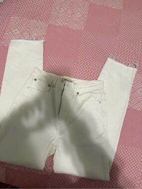 Madewell White High-Rise Straight Jeans
